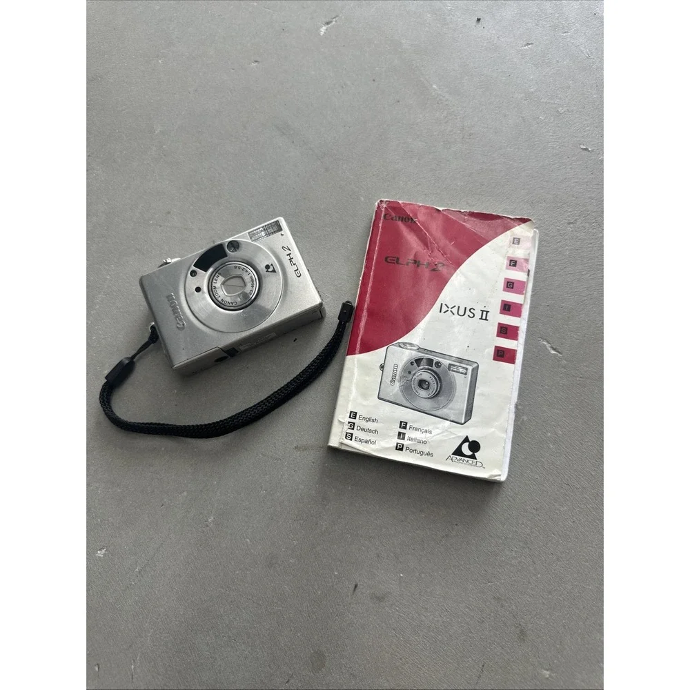 Vintage Canon Elph2 IXUS 2 Film Battery Powered Snap And Shoot W/Manual